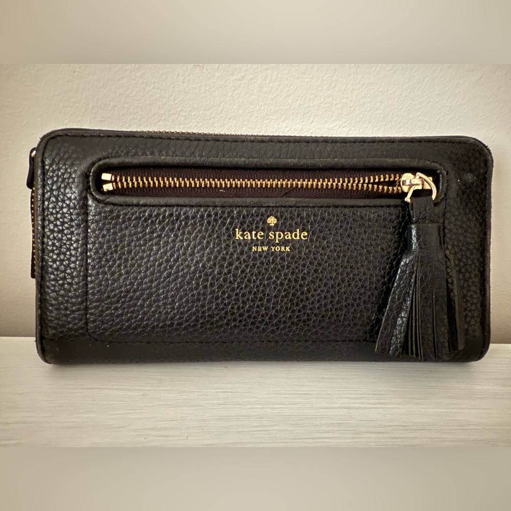 Kate Spade Black Wallet with Gold Accents